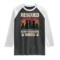 Rescued Is My Favorite Breed Raglan Shirt Adopt A Shelter Pet Cat Dog Adoption Animal Rescue - Wonder Print Shop