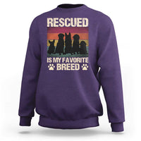 Rescued Is My Favorite Breed Sweatshirt Adopt A Shelter Pet Cat Dog Adoption Animal Rescue - Wonder Print Shop