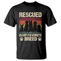 Rescued Is My Favorite Breed T Shirt Adopt A Shelter Pet Cat Dog Adoption Animal Rescue - Wonder Print Shop