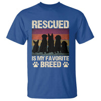 Rescued Is My Favorite Breed T Shirt Adopt A Shelter Pet Cat Dog Adoption Animal Rescue - Wonder Print Shop