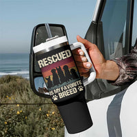 Rescued Is My Favorite Breed Tumbler With Handle Adopt A Shelter Pet Cat Dog Adoption Animal Rescue - Wonder Print Shop