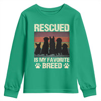 Rescued Is My Favorite Breed Youth Sweatshirt Adopt A Shelter Pet Cat Dog Adoption Animal Rescue - Wonder Print Shop