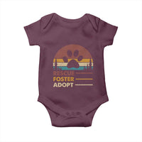 Rescue Dog Baby Onesie Retro Adopt Rescue Foster Animal Shelter Volunteer - Wonder Print Shop