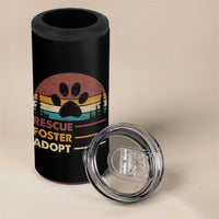 Rescue Dog 4 in 1 Can Cooler Tumbler Retro Adopt Rescue Foster Animal Shelter Volunteer - Wonder Print Shop