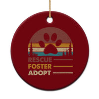 Rescue Dog Ceramic Ornament Retro Adopt Rescue Foster Animal Shelter Volunteer - Wonder Print Shop