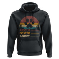 Rescue Dog Hoodie Retro Adopt Rescue Foster Animal Shelter Volunteer - Wonder Print Shop