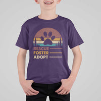 Rescue Dog T Shirt For Kid Retro Adopt Rescue Foster Animal Shelter Volunteer - Wonder Print Shop