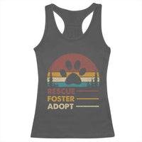 Rescue Dog Racerback Tank Top Retro Adopt Rescue Foster Animal Shelter Volunteer - Wonder Print Shop