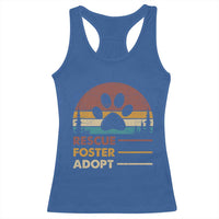 Rescue Dog Racerback Tank Top Retro Adopt Rescue Foster Animal Shelter Volunteer - Wonder Print Shop