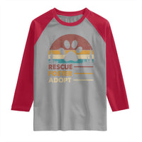 Rescue Dog Raglan Shirt Retro Adopt Rescue Foster Animal Shelter Volunteer - Wonder Print Shop