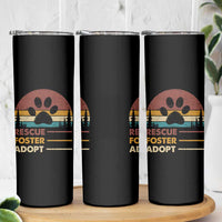 Rescue Dog Skinny Tumbler Retro Adopt Rescue Foster Animal Shelter Volunteer - Wonder Print Shop