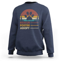 Rescue Dog Sweatshirt Retro Adopt Rescue Foster Animal Shelter Volunteer - Wonder Print Shop