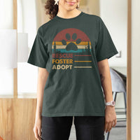 Rescue Dog T Shirt For Women Retro Adopt Rescue Foster Animal Shelter Volunteer - Wonder Print Shop