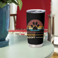 Rescue Dog Tumbler Cup Retro Adopt Rescue Foster Animal Shelter Volunteer - Wonder Print Shop