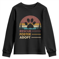 Rescue Dog Youth Sweatshirt Retro Adopt Rescue Foster Animal Shelter Volunteer - Wonder Print Shop