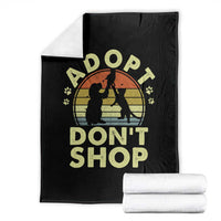 Adopt Dont Shop Throw Blanket Vintage Retro Cat Dog Rescue Animal Lovers Shelter Volunteer - Wonder Print Shop