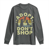Adopt Dont Shop Long Sleeve Shirt Vintage Retro Cat Dog Rescue Animal Lovers Shelter Volunteer - Wonder Print Shop
