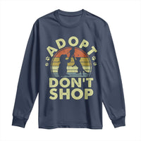 Adopt Dont Shop Long Sleeve Shirt Vintage Retro Cat Dog Rescue Animal Lovers Shelter Volunteer - Wonder Print Shop