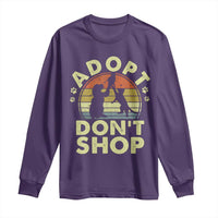 Adopt Dont Shop Long Sleeve Shirt Vintage Retro Cat Dog Rescue Animal Lovers Shelter Volunteer - Wonder Print Shop