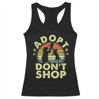 Adopt Dont Shop Racerback Tank Top Vintage Retro Cat Dog Rescue Animal Lovers Shelter Volunteer - Wonder Print Shop