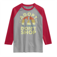 Adopt Dont Shop Raglan Shirt Vintage Retro Cat Dog Rescue Animal Lovers Shelter Volunteer - Wonder Print Shop