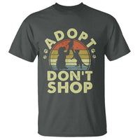 Adopt Dont Shop T Shirt Vintage Retro Cat Dog Rescue Animal Lovers Shelter Volunteer - Wonder Print Shop