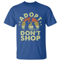 Adopt Dont Shop T Shirt Vintage Retro Cat Dog Rescue Animal Lovers Shelter Volunteer - Wonder Print Shop