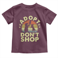 Adopt Dont Shop Toddler T Shirt Vintage Retro Cat Dog Rescue Animal Lovers Shelter Volunteer - Wonder Print Shop