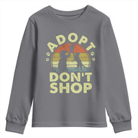 Adopt Dont Shop Youth Sweatshirt Vintage Retro Cat Dog Rescue Animal Lovers Shelter Volunteer - Wonder Print Shop