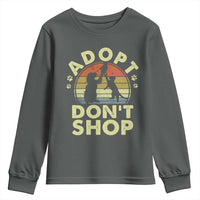 Adopt Dont Shop Youth Sweatshirt Vintage Retro Cat Dog Rescue Animal Lovers Shelter Volunteer - Wonder Print Shop