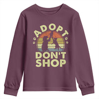 Adopt Dont Shop Youth Sweatshirt Vintage Retro Cat Dog Rescue Animal Lovers Shelter Volunteer - Wonder Print Shop