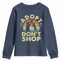 Adopt Dont Shop Youth Sweatshirt Vintage Retro Cat Dog Rescue Animal Lovers Shelter Volunteer - Wonder Print Shop