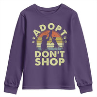 Adopt Dont Shop Youth Sweatshirt Vintage Retro Cat Dog Rescue Animal Lovers Shelter Volunteer - Wonder Print Shop