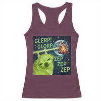 Funny Alien Dog Meme Racerback Tank Top Glorp Zep Sci-Fi Humor Chihuahua - undefined