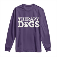 Therapy Dog Long Sleeve Shirt Classic Retro Varsity Vintage Pet Partners - Wonder Print Shop