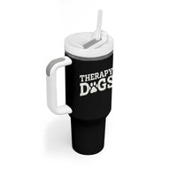 Therapy Dog Tumbler With Handle Classic Retro Varsity Vintage Pet Partners - Wonder Print Shop