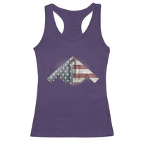 B2 Spirit Racerback Tank Top B-2 Bomber Stealth Aircraft Schematic American Flag - Wonder Print Shop
