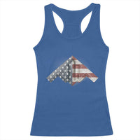 B2 Spirit Racerback Tank Top B-2 Bomber Stealth Aircraft Schematic American Flag - Wonder Print Shop