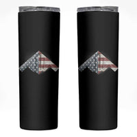 B2 Spirit Skinny Tumbler B-2 Bomber Stealth Aircraft Schematic American Flag - Wonder Print Shop