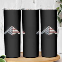 B2 Spirit Skinny Tumbler B-2 Bomber Stealth Aircraft Schematic American Flag - Wonder Print Shop
