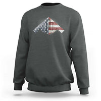 B2 Spirit Sweatshirt B-2 Bomber Stealth Aircraft Schematic American Flag - Wonder Print Shop