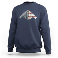 B2 Spirit Sweatshirt B-2 Bomber Stealth Aircraft Schematic American Flag - Wonder Print Shop
