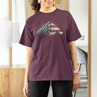 B2 Spirit T Shirt For Women B-2 Bomber Stealth Aircraft Schematic American Flag - Wonder Print Shop