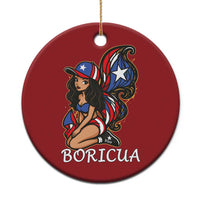 Puerto Rico Pin Up Girl Christmas Ornament Taino Boricua Puerto Rican Flag - Wonder Print Shop