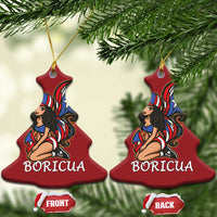 Puerto Rico Pin Up Girl Christmas Ornament Taino Boricua Puerto Rican Flag - Wonder Print Shop