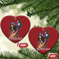 Puerto Rico Pin Up Girl Christmas Ornament Taino Boricua Puerto Rican Flag - Wonder Print Shop