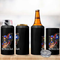 Puerto Rico Pin Up Girl 4 in 1 Can Cooler Tumbler Taino Boricua Puerto Rican Flag - Wonder Print Shop