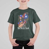 Puerto Rico Pin Up Girl T Shirt For Kid Taino Boricua Puerto Rican Flag - Wonder Print Shop