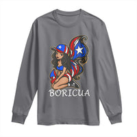 Puerto Rico Pin Up Girl Long Sleeve Shirt Taino Boricua Puerto Rican Flag - Wonder Print Shop
