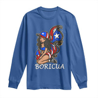 Puerto Rico Pin Up Girl Long Sleeve Shirt Taino Boricua Puerto Rican Flag - Wonder Print Shop